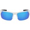 Columbia Men’s Peak Racer Rectangular Sunglasses(White/Blue Flash Polarized)