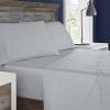 Columbia Omni Freeze Super Soft Breathable, Moisture-Wicking, Cooling Sateen Flat Sheet, Fitted Sheet, and Pillow Case Set, Luxury 4 Piece White Queen Bedsheets Set(Columbia Grey)