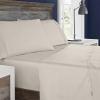 Columbia Omni Freeze Super Soft Breathable, Moisture-Wicking, Cooling Sateen Flat Sheet, Fitted Sheet, and Pillow Case Set, Luxury 4 Piece White Queen Bedsheets Set(Fossil)