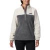 Columbia Womens Benton Springs Half Snap II Pull Over Fleece Jacket, City Grey Heather/Chalk, Large
