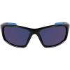 Columbia mens Slick Creek Rectangular Sunglasses(Shiny Black & Blue/Blue Mirror)