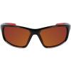 Columbia mens Slick Creek Rectangular Sunglasses(Shiny Black & Red/Orange Revo)
