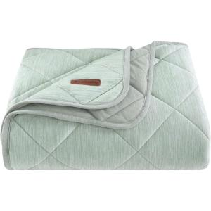 Columbia 50″ x 60″ Cooling Throw Blanket – Soft and Cozy Home Essentials for Bed and Living Room, 80% Nylon / 20% Polyethylene Heathered, 6″ Diamond Quilt 100% Polyester Wicking – Cool Green(Cool Green)