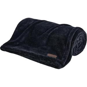 Columbia 50″ x 60″ Super Plush Lightweight Throw Blanket – Outdoor Essentials for Camping, Picnics, and Adventures, Soft and Cozy Home Essentials for Bed and Living Room – Black(Black)