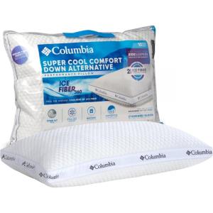 Columbia Comfort Ice Fiber Side Sleeper Down Alternative Bed Pillow with Polyester Fiberfill, Supportive Cooling Double Sided Breathable Cover (Back & Stomach Sleeper, Standard/Queen (Pack of 1))(Side Sleeper)