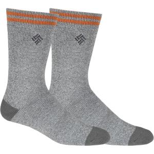 Columbia Men’s 3 Pack Casual Cotton Crew Socks(Grey/Burnt Orange)