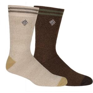 Columbia Men’s 3 Pack Casual Cotton Crew Socks(Khaki/Brown)
