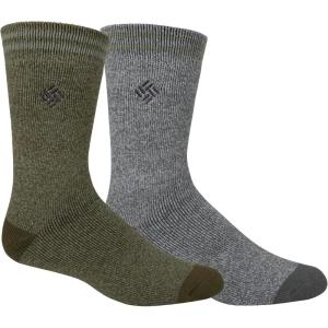 Columbia Men’s 3 Pack Casual Cotton Crew Socks(Nori Green/Charcoal)