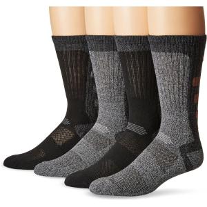 Columbia Men’s 4 Pack Everyday Crew Socks(Black/Heather Grey)