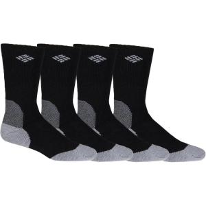 Columbia Men’s 4 Pack Wool Crew Socks(Black)