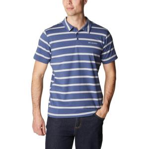 Columbia Mens Columbia Hike™ PoloHiking Shirt(Dark Mountain/Columbia Grey Stripe)