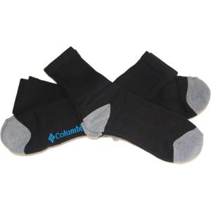 Columbia Men’s Half Cushion Crew Socks, 6-Pack, Black, 10-13