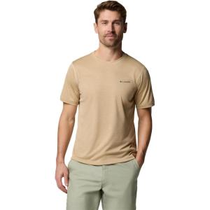Columbia Mens Sage Peak Knit Short Sleeve Crew(Dark Stone Heather)