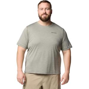 Columbia Mens Sage Peak Knit Short Sleeve Crew(Stone Green Heather)