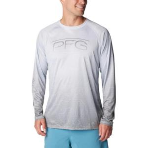 Columbia Mens Super Terminal Tackle PFG Super Fade Long Sleeve(Cirrus Grey Techcamo/Bathymetric Super Fade)