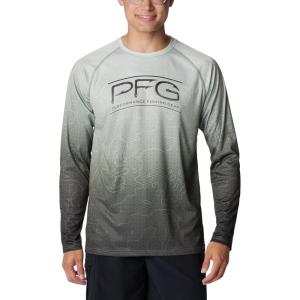 Columbia Mens Super Terminal Tackle PFG Super Fade Long Sleeve(Cypress Techcamo/Bathymetric Super Fade)