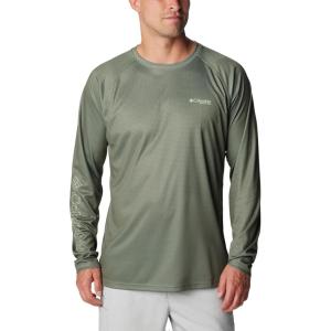 Columbia Mens Super Terminal Tackle PFG Super Fade Long Sleeve(Cypress/Fish Hooks Super Fade)