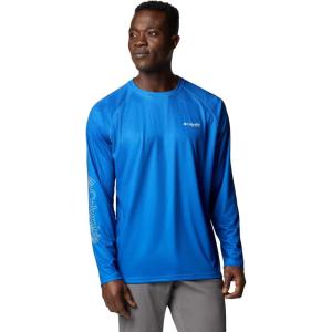 Columbia Mens Super Terminal Tackle PFG Super Fade Long Sleeve(Vivid Blue/Fish Hooks Super Fade Tuna)