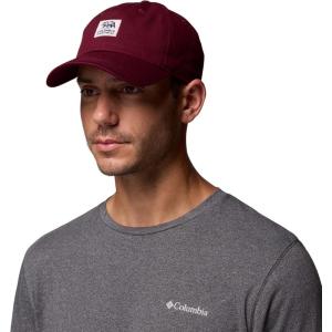 Columbia Unisex Provisions Ball Cap, Lemon Wash/Mountain Landscape(Rich Wine/Woven Bear)