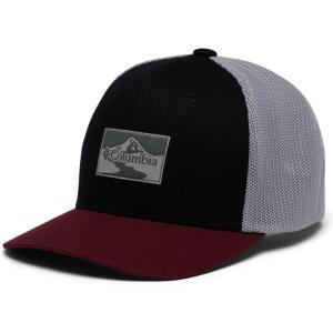 Columbia Unisex-Adult Rugged Outdoor Mesh HatBaseball Cap(Black/Red Onion Peak2river)