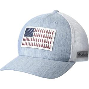 Columbia Unisex-Adult Rugged Outdoor Mesh HatBaseball Cap(Bluestone Heather/Tree Flag Patch)