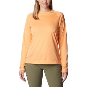 Columbia Womens Fork Stream Long Sleeve Shirt(Peach/Wild Geranium Graphic)