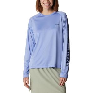 Columbia Womens Fork Stream Long Sleeve Shirt(Serenity/Dark Nocturnal Logo)