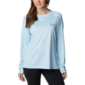 Columbia Womens Fork Stream Long Sleeve Shirt(Spring Blue/Nocturnal Logo)