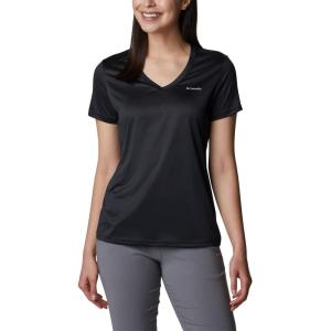 Columbia Womens Hike Short Sleeve V NeckHiking Shirt(Black)