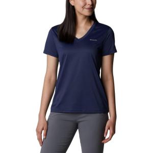 Columbia Womens Hike Short Sleeve V NeckHiking Shirt(Nocturnal)