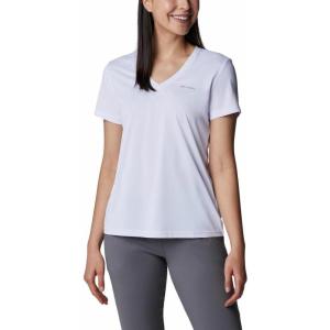 Columbia Womens Hike Short Sleeve V NeckHiking Shirt(White)
