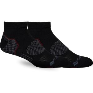 Columbia mens 2 Pack Balance Point Walking Low Cut Socks(Black)