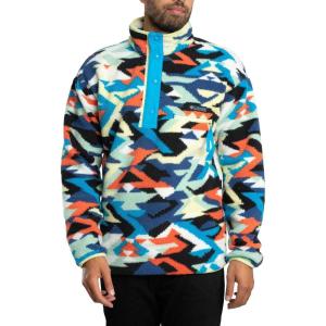 Columbia mens Helvetia Ii Printed Half Snap Fleece(Compass Blue Reflections)
