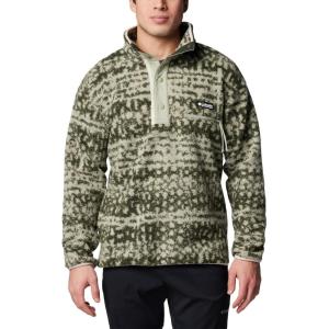 Columbia mens Helvetia Ii Printed Half Snap Fleece(Greenscape Stippled Stripe)