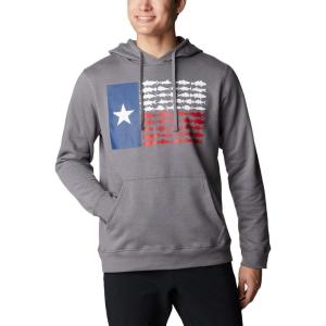 Columbia mens Pfg Fish Flag II Hoodie(City Grey/White Tx)
