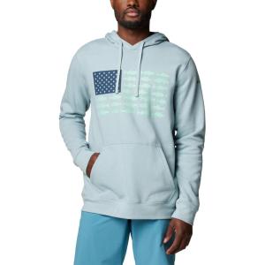 Columbia mens Pfg Fish Flag II Hoodie(Crushed Blue/Mint Cay Inshore Slam)