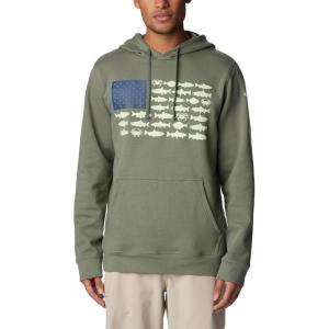 Columbia mens Pfg Fish Flag II Hoodie(Cypress/Key West Alaska Fish)