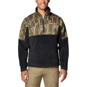 Columbia mens Phg Fleece Overlay II 1/4 Zip(Black/Mossy Oak Bottomland)