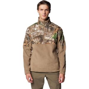 Columbia mens Phg Fleece Overlay II 1/4 Zip(Flax/Realtree Edge)