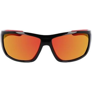 Columbia mens Utilizer Wrap Sunglasses(Shiny Black & Red/Red Revo)