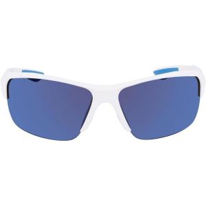 Columbia mens Wingard Rectangular Sunglasses(Shiny White & Blue/Blue Mirror)