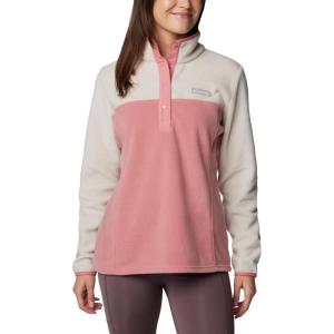 Columbia womens Benton Springs 1/2 Snap Pullover(Dark Stone/Pink Agave)