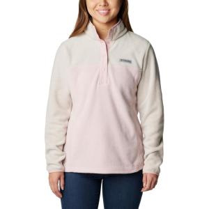 Columbia womens Benton Springs 1/2 Snap Pullover(Dusty Pink/Dark Stone/Dusty Pink)