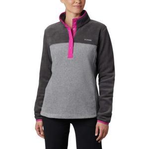 Columbia womens Benton Springs 1/2 Snap Pullover(Light Grey Heather/Shark)