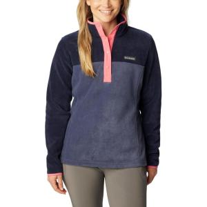 Columbia womens Benton Springs 1/2 Snap Pullover(Nocturnal/Dark Nocturnal/Camellia Rose)