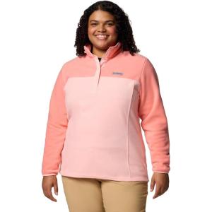 Columbia womens Benton Springs 1/2 Snap Pullover(Pink Sand/Alpenglow)