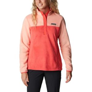Columbia womens Benton Springs 1/2 Snap Pullover(Red Hibiscus/Coral Reef)