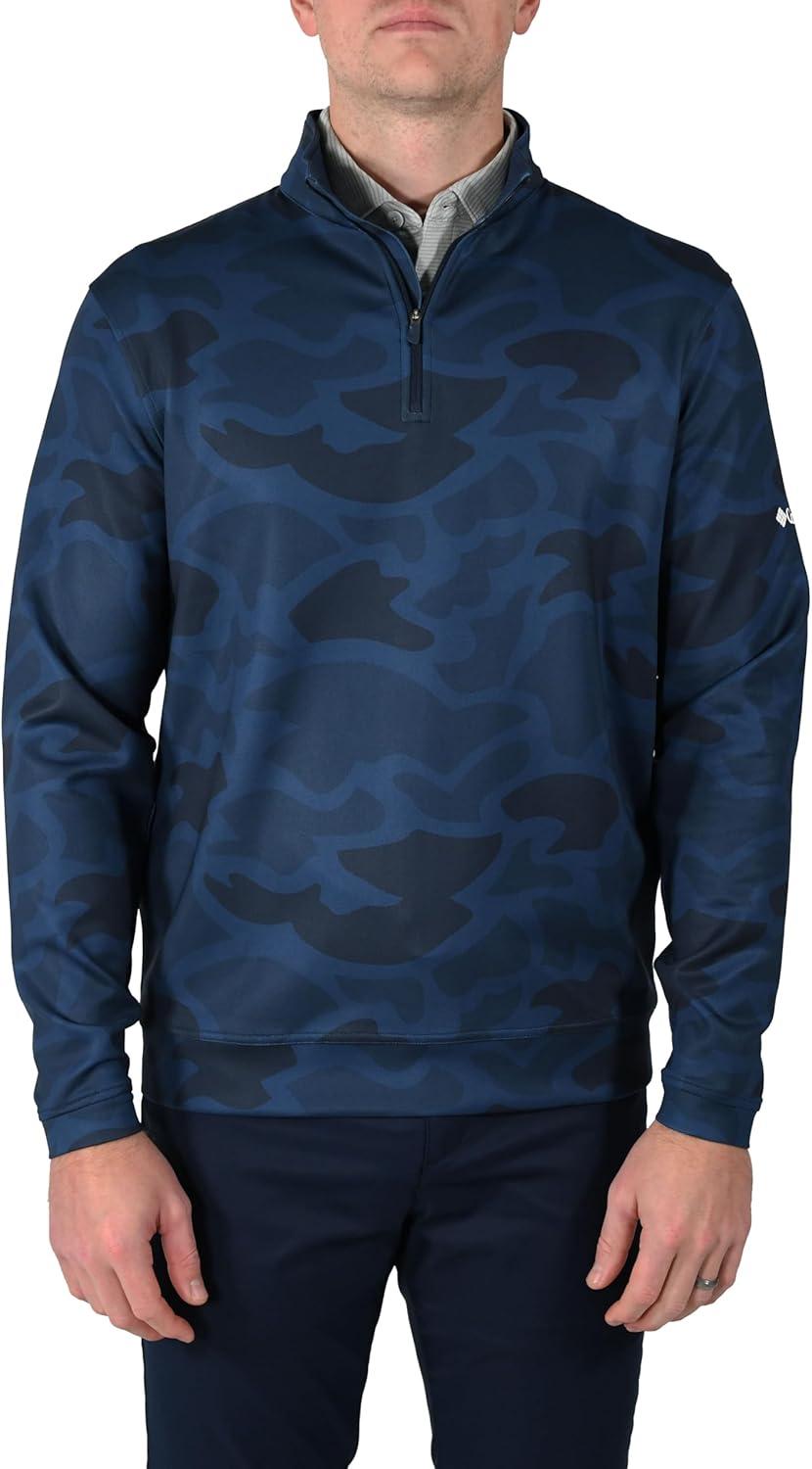 imageColumbia Golf Mens OmniWick Printed Wickhams Hills PulloverCamo Collegiate Navy