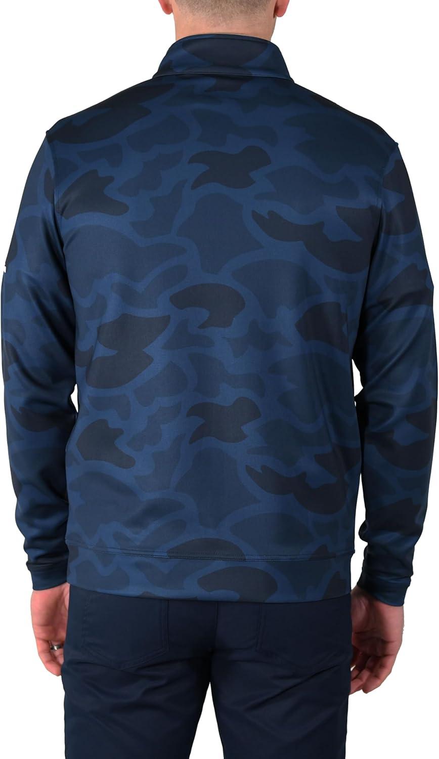 imageColumbia Golf Mens OmniWick Printed Wickhams Hills PulloverCamo Collegiate Navy
