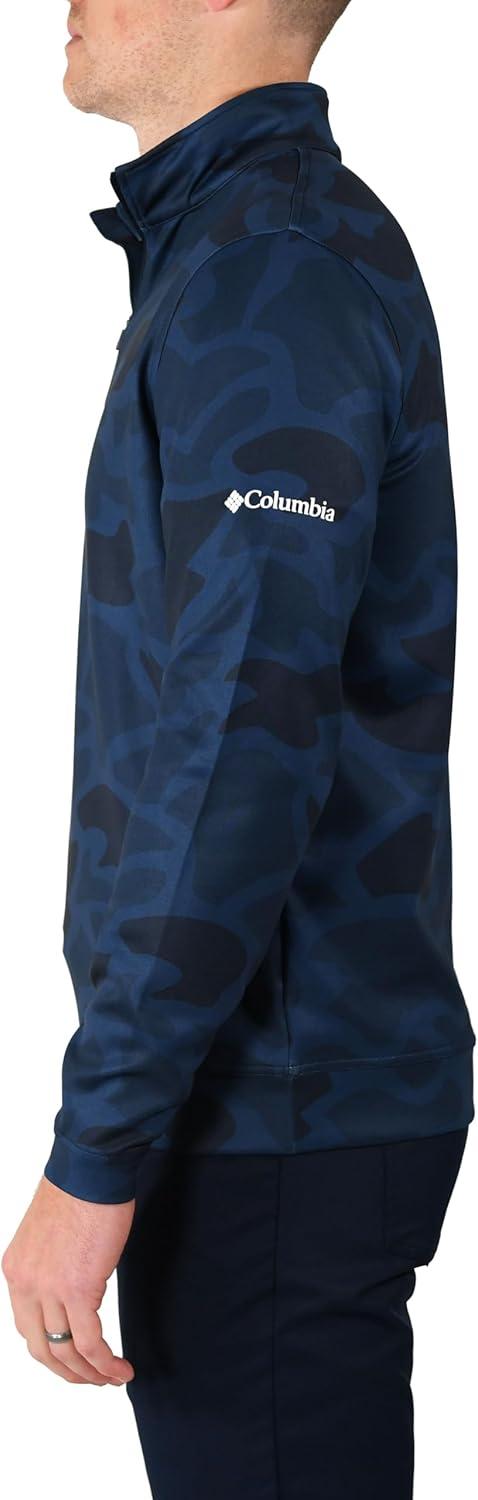imageColumbia Golf Mens OmniWick Printed Wickhams Hills PulloverCamo Collegiate Navy